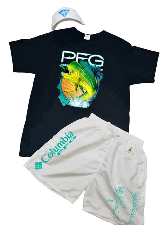 CONJUNTO COLUMBIA PFG🐠. COMPLETO SUÉTER/ GORRA/PANTALONETA