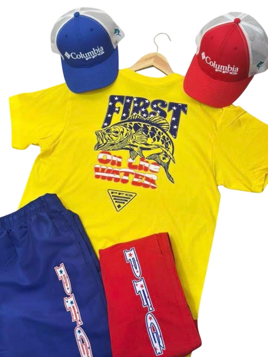 CONJUNTO COLUMBIA PFG 🐠 DE 👨 HOMBRE - ROJO / AZUL