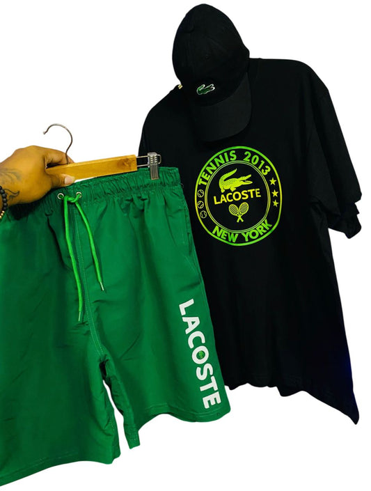 CONJUNTO LACOSTE 🐊- GORRA-SUETER-PANTALONETA